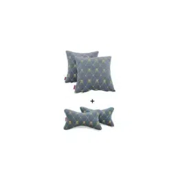 Elegant Comfy 28x28x10cm Grey Bee Neck Rest Car Pillow CU07 (Pack of 4) image 3
