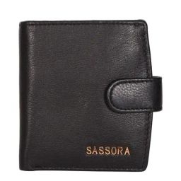 SASSORA Black Solid Rfid Bi-Fold Wallet for Women-picture-12
