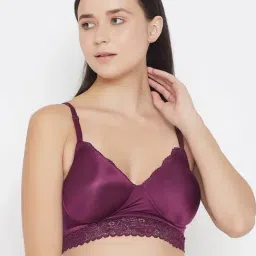 Clovia Purple Full Coverage Bralette Bra-image-20