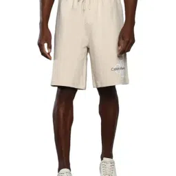 Calvin Klein Classic Beige Cotton Regular Fit Shorts-image-86