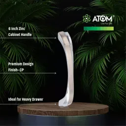 Atom Zinc Silver Glossy Finish Cabinet/Drawer Handle, CH-ZN-550-CPSS-06-110 (Pack of 10) image 2