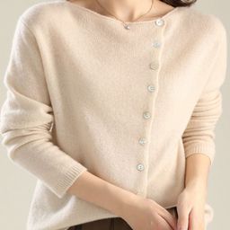 all about you Women Boat Neck Long Sleeves Button Cardigan-picture-31