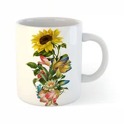 Mr UVD White & Yellow Printed Ceramic Glossy Mug- 350 ml-picture-18