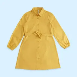 Pantaloons Junior Yellow Cotton Regular Fit Full Sleeves Dress-picture-16