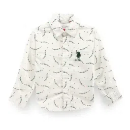U.S. Polo Assn. Kids Cream Printed Full Sleeves Shirt-image-57