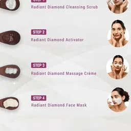 Lotus Herbals Set Of 3 Radiant Diamond Cellular Radiance Facial Kit- 37G Each image 5