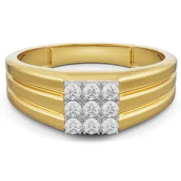 EMORI Yellow Gold Quadret Lab Grown Diamond Band for Men-image-94