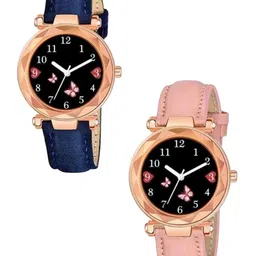 Miss Perfect Women Pack Of 2 Embellished Dial & Leather Straps Analogue Watch Cvv402-picture-35