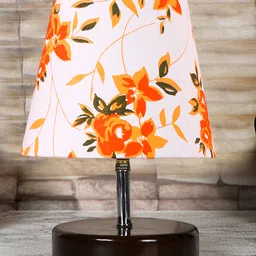 Devansh Cotton Round Brown Wood Table Lamp - Multicolor-picture-22