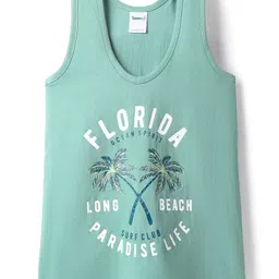 Taeko Single Jersey Knit Sleeveless Vest with Beach Theme Print - Sea Green-picture-19