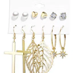 Crazy Fashion Pack Of 6 Contemporary Studs Earrings-image-26