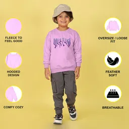 NUSYL Boys Melted Text Printed Oversized Sweatshirt image 2