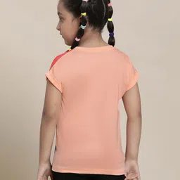 Kidsville Half Sleeves Baby Microns Sequin Text Embellished Tee -     Red Blue & Yellow image 3