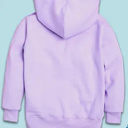 NUSYL Fleece Knit Full Sleeves Cute Psycho Text Printed Light Winter Hoodie - lilac image 3