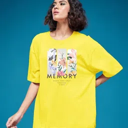 SMARTEES Women Graphic Printed Round Neck Cotton Oversized T-shirt-image-26