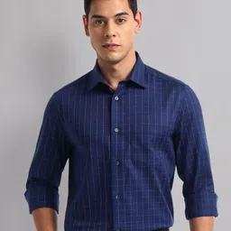 AD By Arvind Men Spread Collar Checked Cotton Casual Shirt image 1