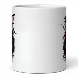 Mr UVD White & Red Printed Ceramic Matte Mugs 350 ml image 3