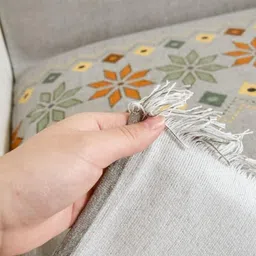 HOMETHREADS Multicoloured & Grey Printed Sofa Cover image 2