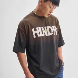 HIGHLANDER Typography Printed Drop-Shoulder Sleeves Cotton Oversized T-shirt-image-20