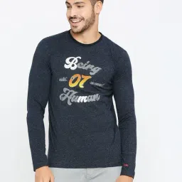 Being Human Blue Slim Fit Printed T-Shirt-picture-17