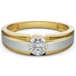 EMORI Yellow Gold Sparkling Solitaire Lab Grown Diamond Band for Men-image-97