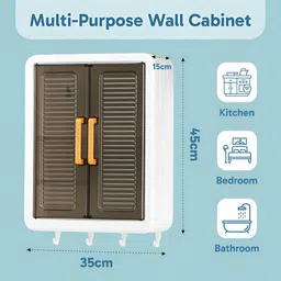 Kuber Industries Black & White 2 Pieces Storage Cabinet Organizer image 3