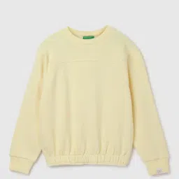 United Colors of Benetton Kids Girl's Regular Fit Crew Neck Solid Sweatshirt-picture-22