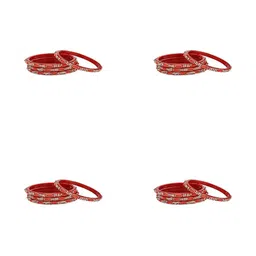 SOMIL Set Of 16 Artificial Stones-Studded Ethnic Bangles-picture-41