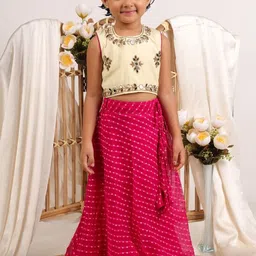 Sangria Girls Embellished Beads and Stones Ready to Wear Lehenga & Blouse With Dupatta image 3