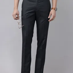 Arrow Men Textured Tailored Fir Formal Trousers-image-44