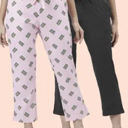 Dreamz by Pantaloons Pink Black Cotton Printed Pyjamas-picture-26