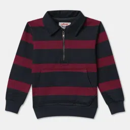 R&B Kids Navy & Red Striped Regular Fit Sweatshirt-picture-14