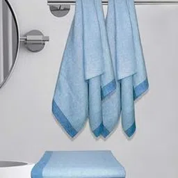 Myntra Elegant Homes Blue & White 5 Striped Cotton 150 GSM Bath Towel-picture-27