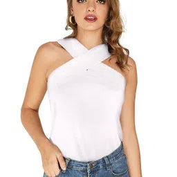 S.K.C Women Halter Neck Sleeveless Fitted Top-picture-32