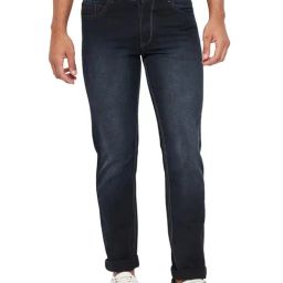 Duke Dark Blue Slim Fit Lightly Washed Jeans-picture-34