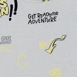 R&B Boys Grey Cotton Printed T-Shirt image 5