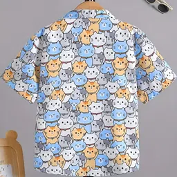 DUTT CREATION Boys Pack Of 2 Cotton Printed Spread Collar Short Sleeves Causal Shirt image 2