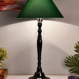 Homesake Black & Green Solid Handcrafted Bedside Standard Table Lamp with Shade-picture-37