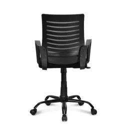 Nilkamal Giza Black Fabric Ergonomic Mid Back Office Chair with Height Adjustable image 3