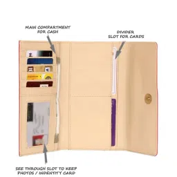 Lavie Trifiano Pink Solid Tri-Fold Wallet for Women image 5