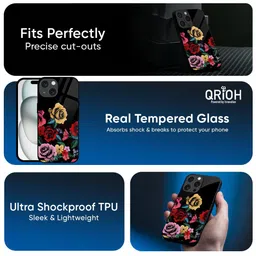 QRIOH Floral Printed iPhone 15 Pro Max Back Case Mobile Accessories image 5