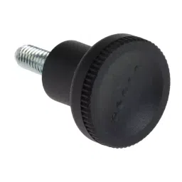 RS PRO Black Knurled Clamping Knob M6 Threaded Stud, 4488892 image 2