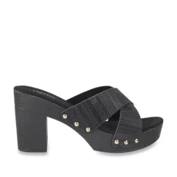 Metro Women's Black Cross Strap Sandals-picture-24