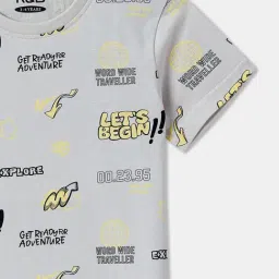 R&B Boys Grey Cotton Printed T-Shirt image 3