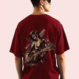 AUSK Graphic Printed Round Neck Drop-Shoulder Sleeves Oversized Cotton T-shirt-picture-16