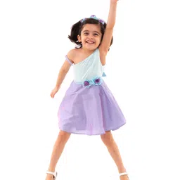 A Little Fable One Shoulder Floral Applique Dress - Lavender Purple-picture-21