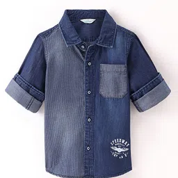 INFINITY Cotton Woven Full Sleeves Striped Shirt - Blue-picture-12