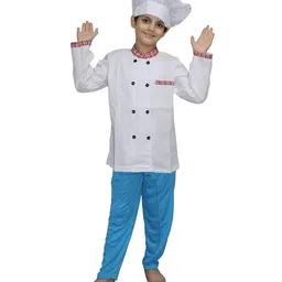 Kaku Fancy Dresses Our Community Helper Chef Theme Costume Set -  White-image-3