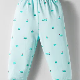 Mini Donuts interlock Knit Full Length Lounge Pants With Vehicle Print Pack Of 3 - Light Blue Pink & Peach image 2