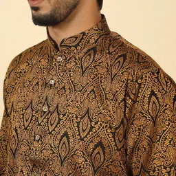 KRAFT INDIA Men Ethnic Motifs Woven Design Kurta with Dhoti Pants image 2